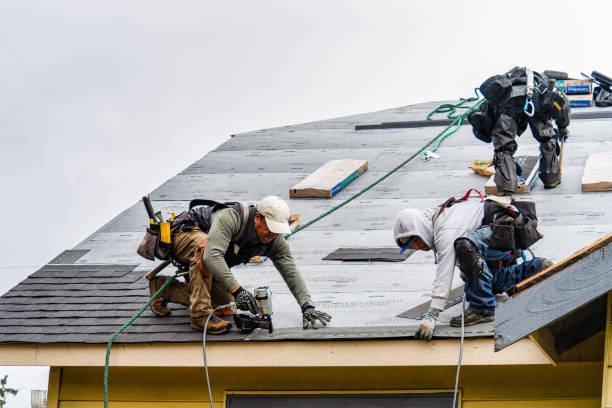 Professional Roofing technician working in Asheville, NC
